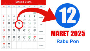 Tanggal 12 Maret 2025