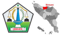 lambang dan peta letak Kabupaten Bireuen