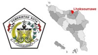 lambang dan peta letak Lhokseumawe