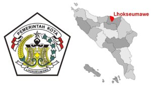 lambang dan peta letak Lhokseumawe
