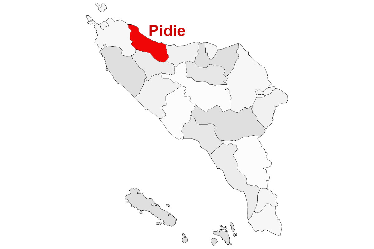peta letak kabupaten Pidie