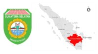 logo dan peta letak Sumatera Selatan
