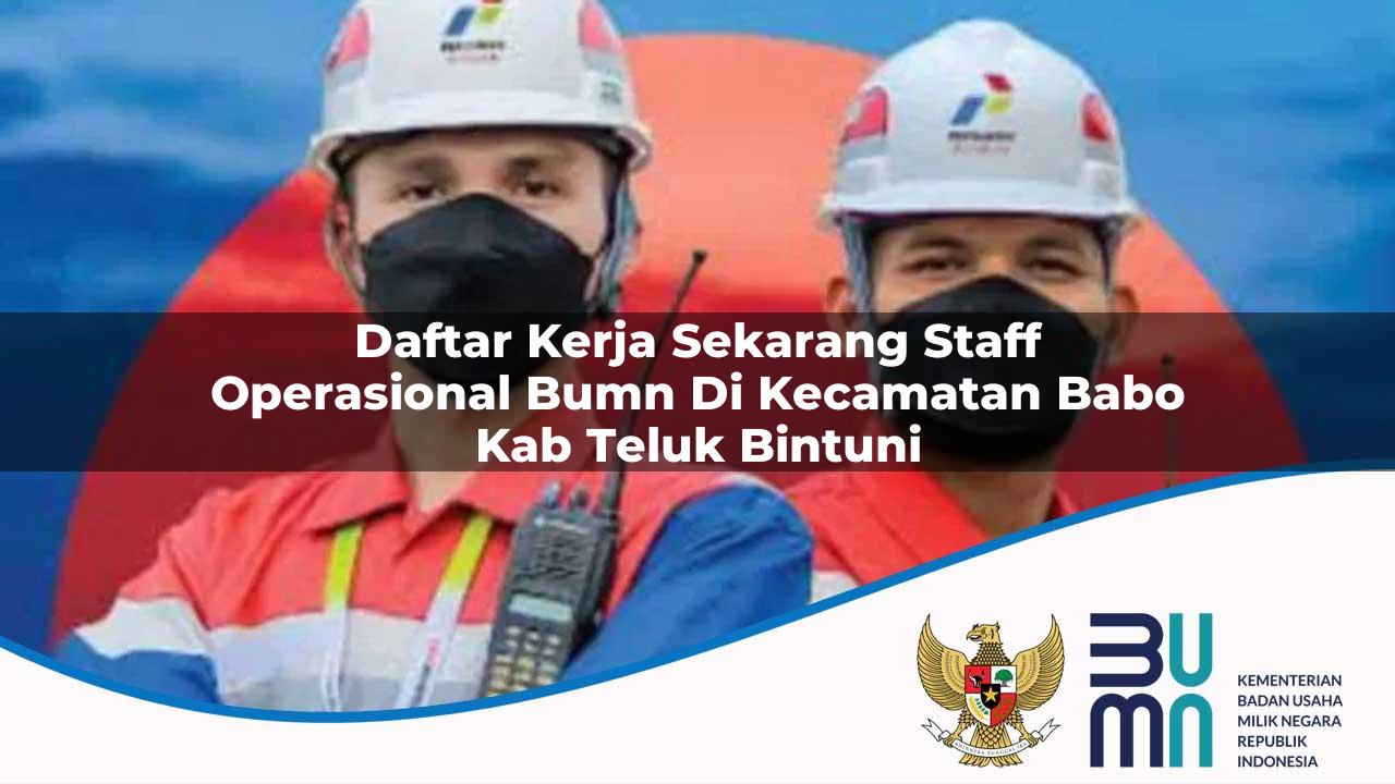 Daftar Kerja Sekarang Staff Operasional BUMN di Kecamatan Babo, Kab. Teluk Bintuni
