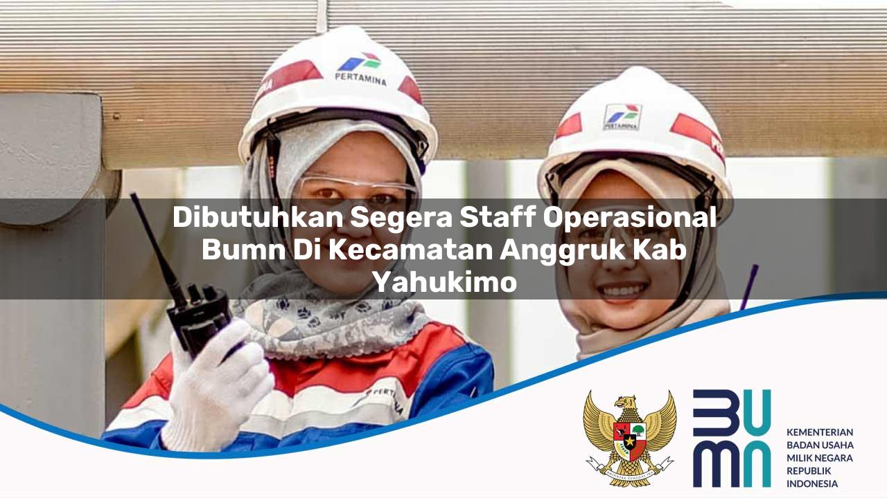 Dibutuhkan Segera Staff Operasional BUMN di Kecamatan Anggruk, Kab. Yahukimo