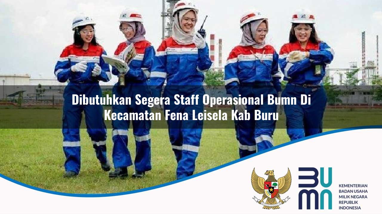 Dibutuhkan Segera Staff Operasional BUMN di Kecamatan Fena Leisela, Kab. Buru