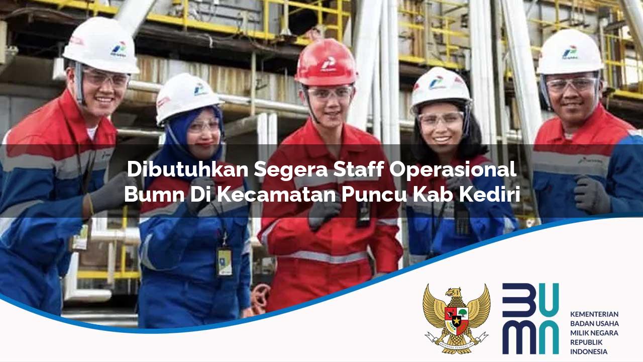 Dibutuhkan Segera Staff Operasional BUMN di Kecamatan Puncu, Kab. Kediri