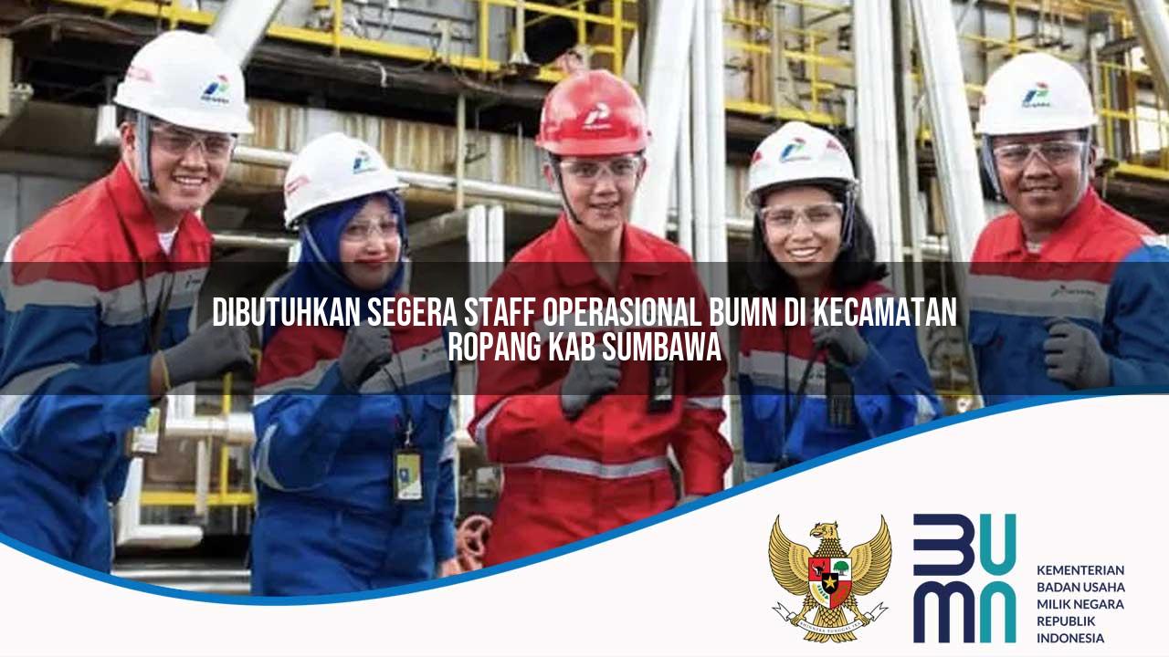 Dibutuhkan Segera Staff Operasional BUMN di Kecamatan Ropang, Kab. Sumbawa
