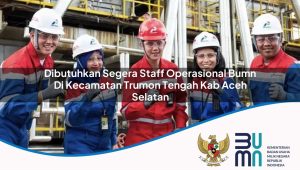 Dibutuhkan Segera Staff Operasional BUMN di Kecamatan Trumon Tengah, Kab. Aceh Selatan