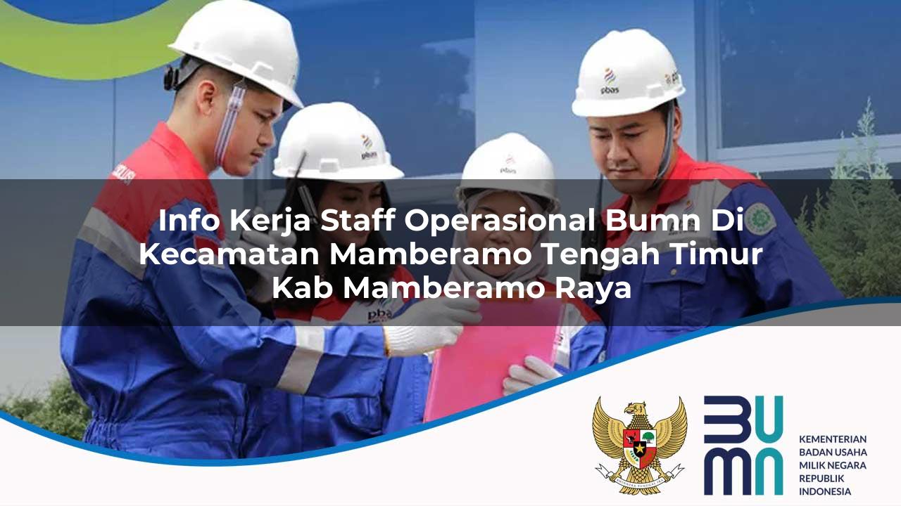 Info Kerja Staff Operasional BUMN di Kecamatan Mamberamo Tengah Timur, Kab. Mamberamo Raya