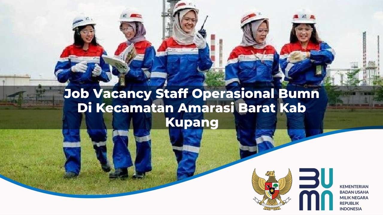 Job Vacancy Staff Operasional BUMN di Kecamatan Amarasi Barat, Kab. Kupang