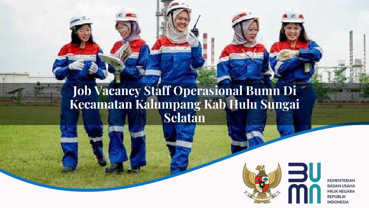 Job Vacancy Staff Operasional BUMN di Kecamatan Kalumpang, Kab. Hulu Sungai Selatan