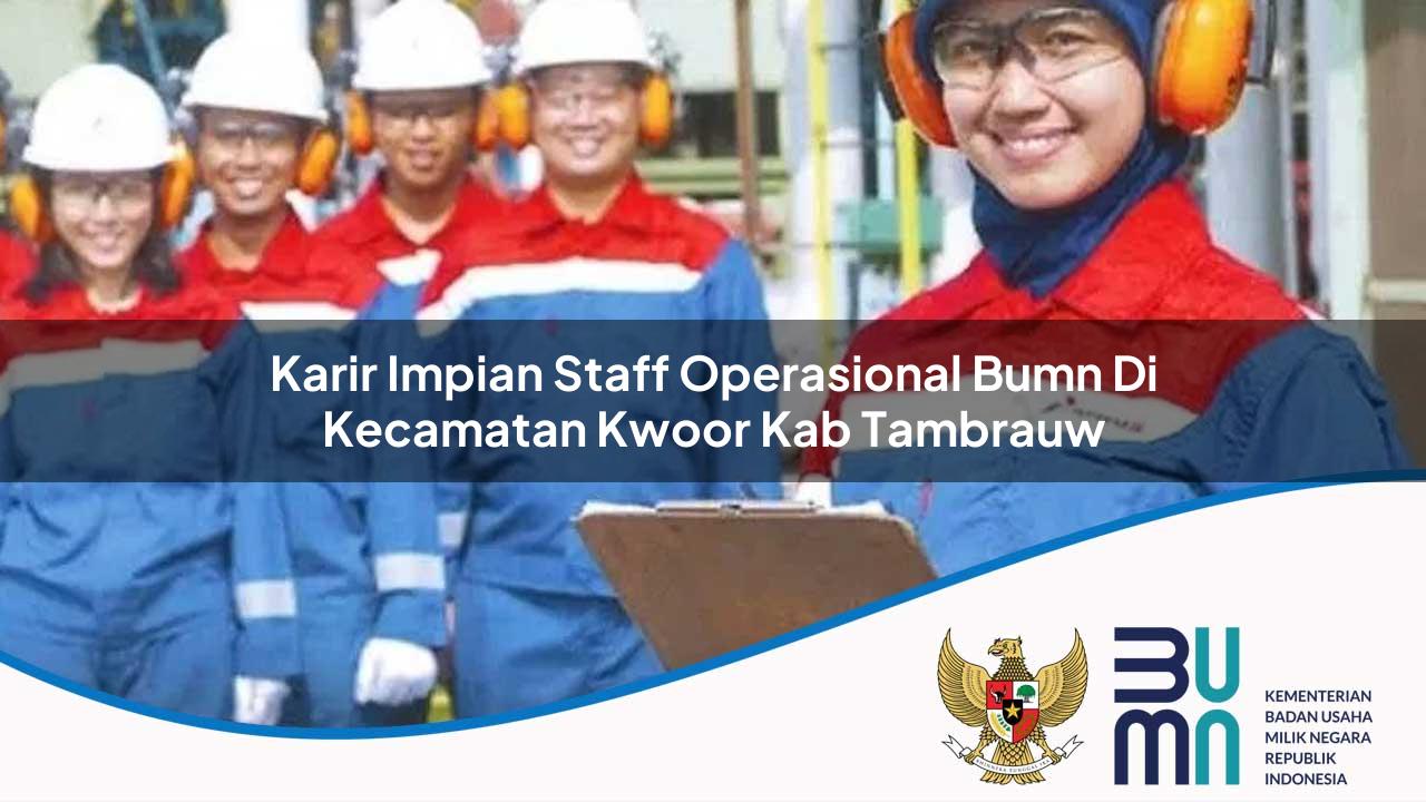 Karir Impian Staff Operasional BUMN di Kecamatan Kwoor, Kab. Tambrauw