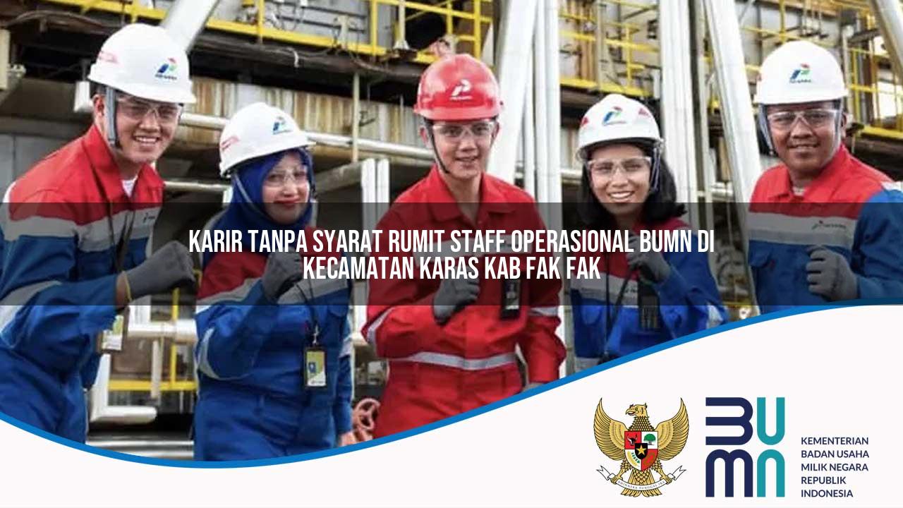 Karir Tanpa Syarat Rumit Staff Operasional BUMN di Kecamatan Karas, Kab. Fak Fak
