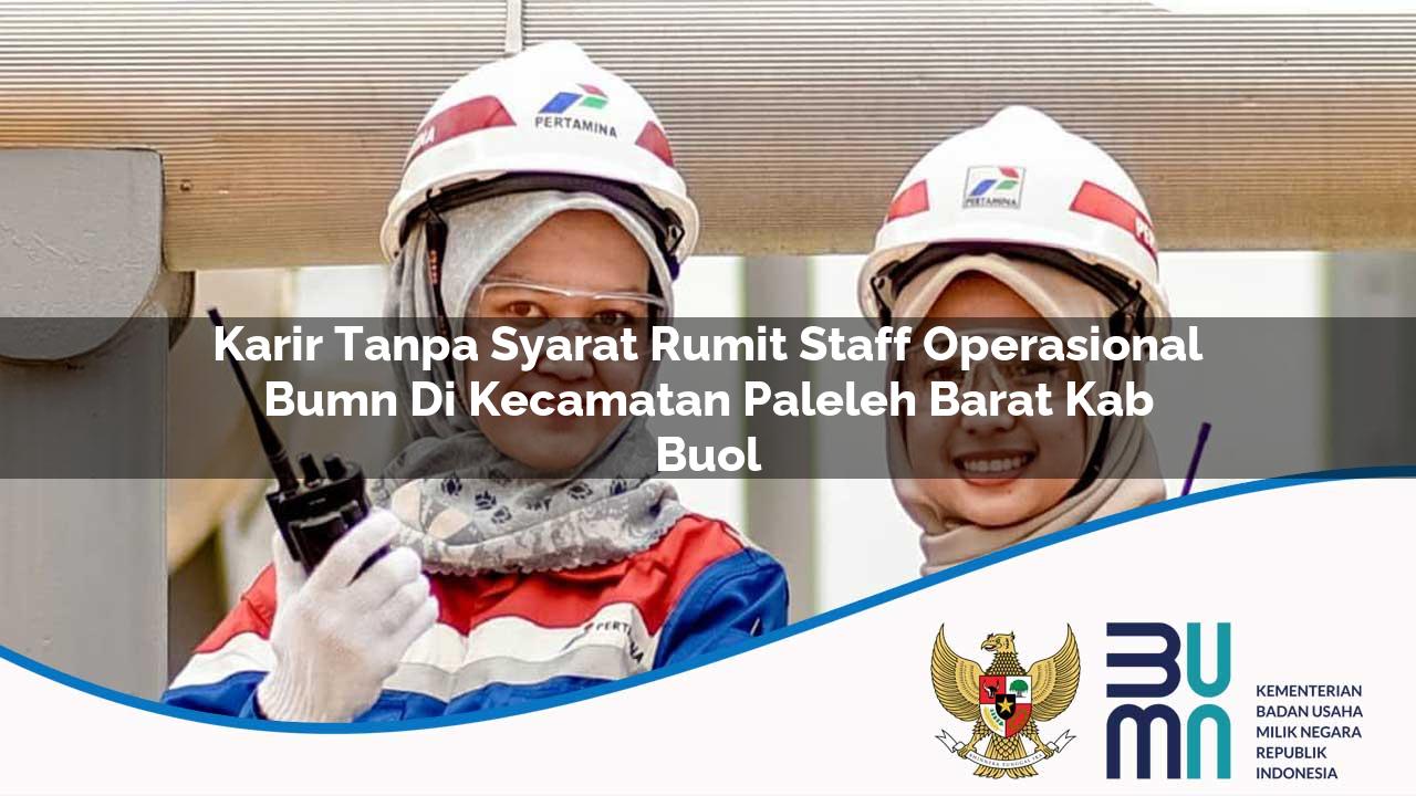 Karir Tanpa Syarat Rumit Staff Operasional BUMN di Kecamatan Paleleh Barat, Kab. Buol