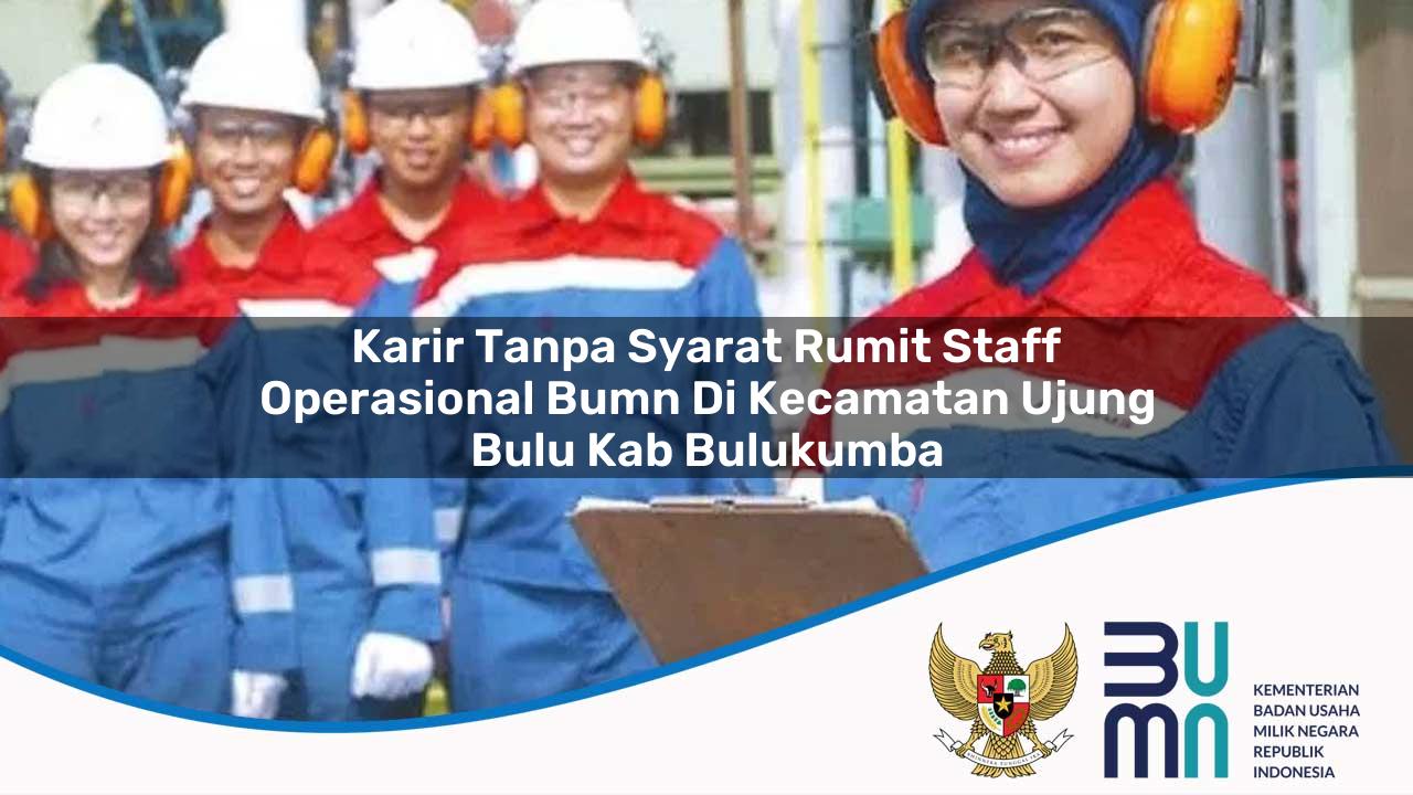 Karir Tanpa Syarat Rumit Staff Operasional BUMN di Kecamatan Ujung Bulu, Kab. Bulukumba