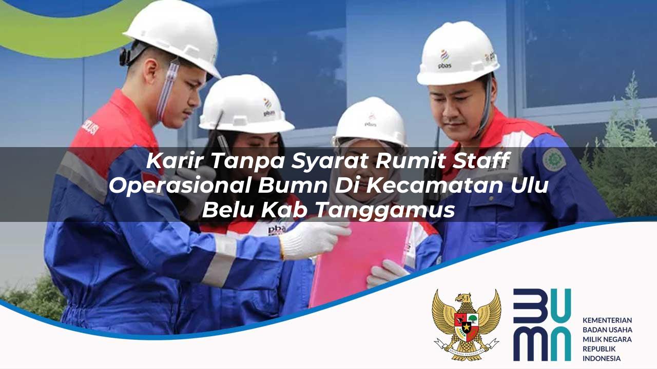 Karir Tanpa Syarat Rumit Staff Operasional BUMN di Kecamatan Ulu Belu, Kab. Tanggamus