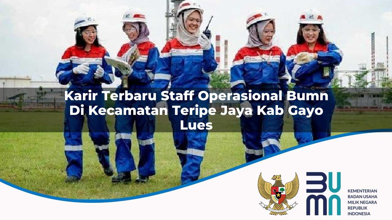 Karir Terbaru Staff Operasional BUMN di Kecamatan Teripe Jaya, Kab. Gayo Lues