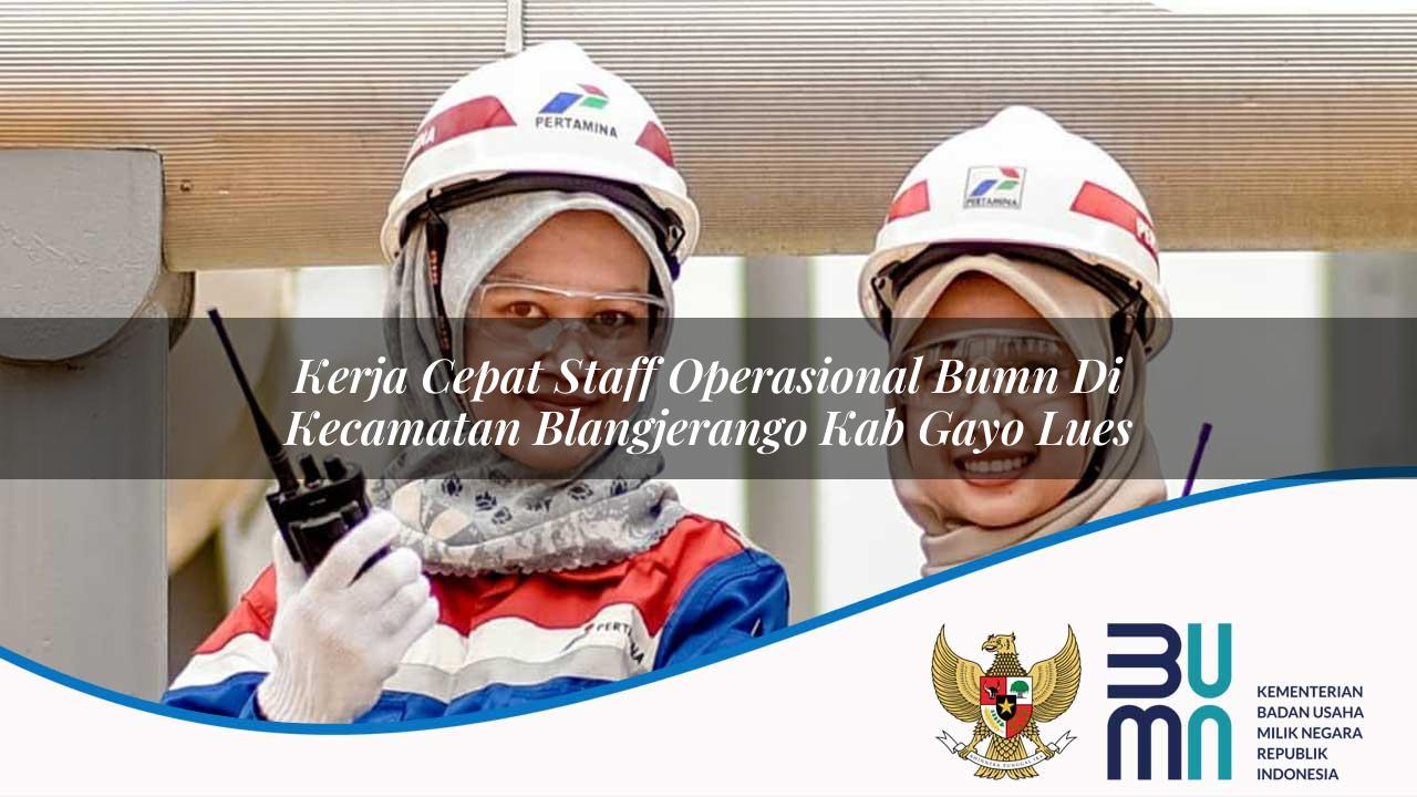 Kerja Cepat Staff Operasional BUMN di Kecamatan Blangjerango, Kab. Gayo Lues