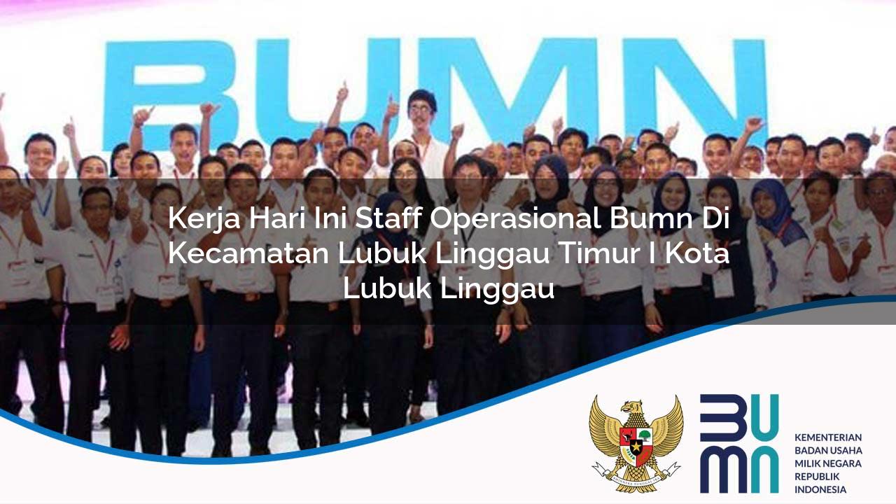 Kerja Hari Ini Staff Operasional BUMN di Kecamatan Lubuk Linggau Timur I, Kota Lubuk Linggau