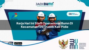 Kerja Hari Ini Staff Operasional BUMN di Kecamatan Tiro/truseb, Kab. Pidie