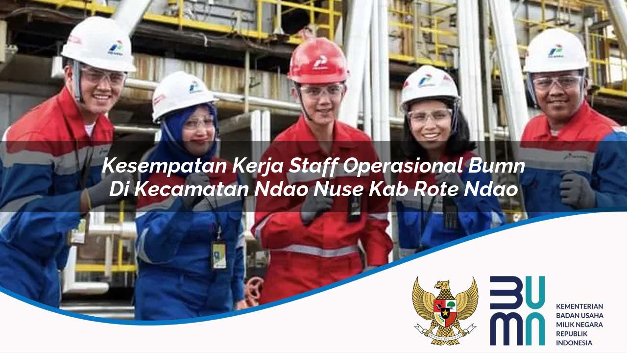 Kesempatan Kerja Staff Operasional BUMN di Kecamatan Ndao Nuse, Kab. Rote Ndao