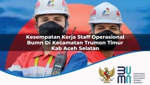 Kesempatan Kerja Staff Operasional BUMN di Kecamatan Trumon Timur, Kab. Aceh Selatan