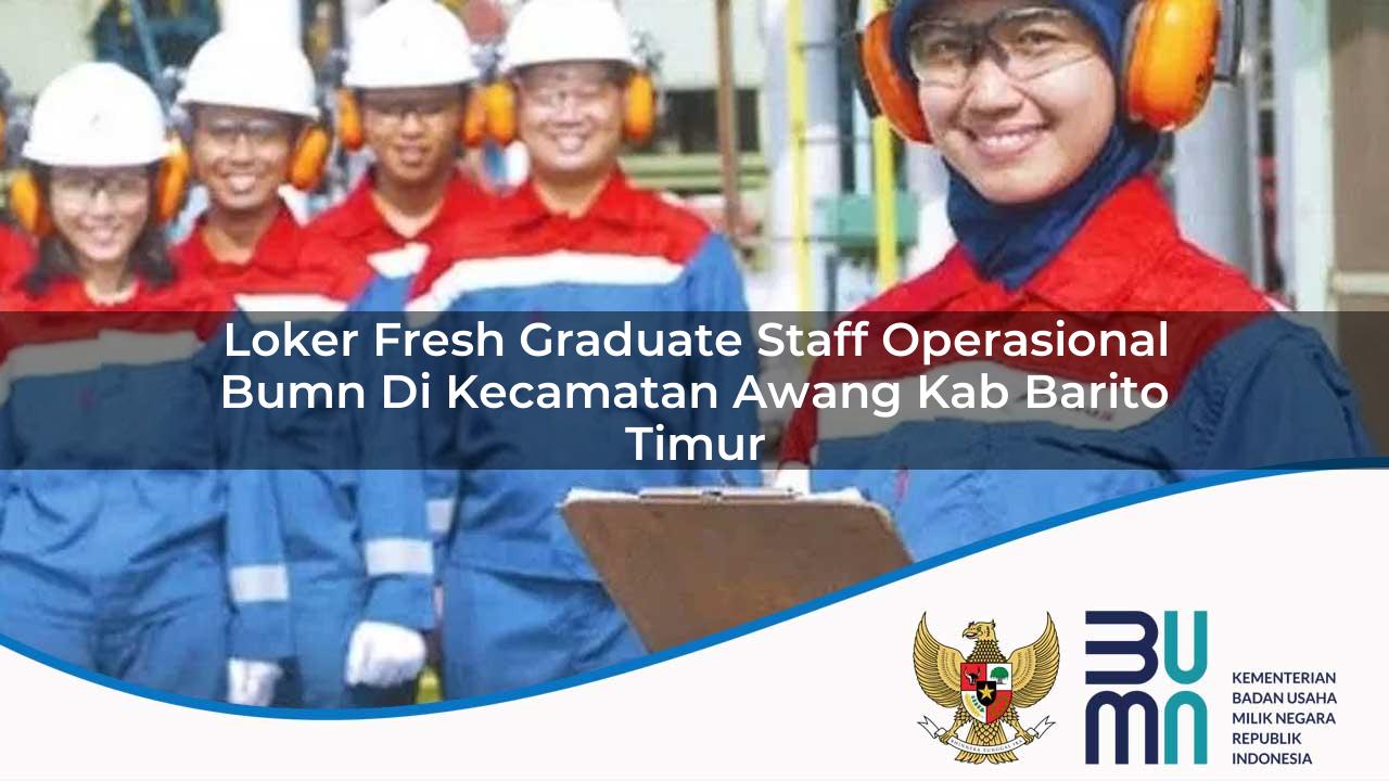 Loker Fresh Graduate Staff Operasional BUMN di Kecamatan Awang, Kab. Barito Timur