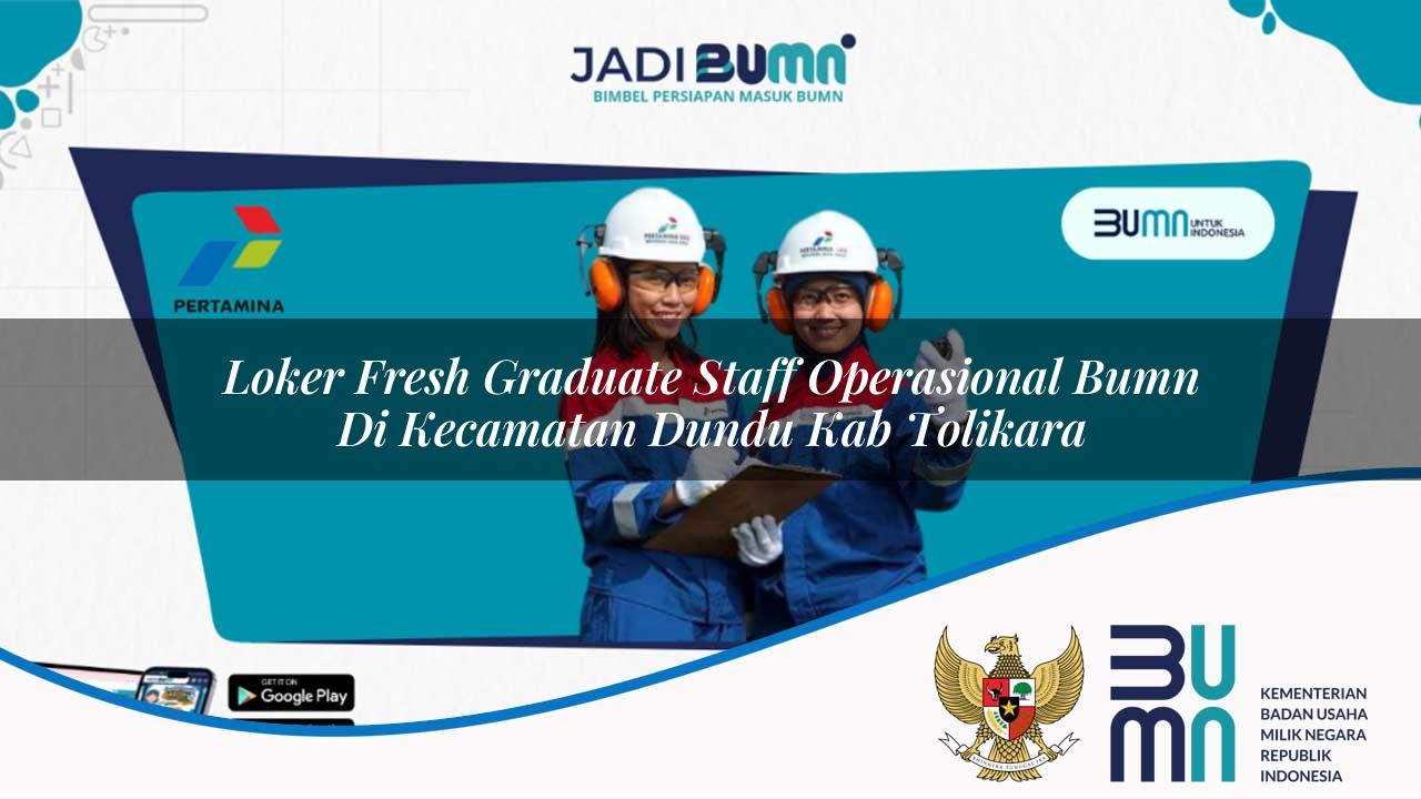 Loker Fresh Graduate Staff Operasional BUMN di Kecamatan Dundu, Kab. Tolikara