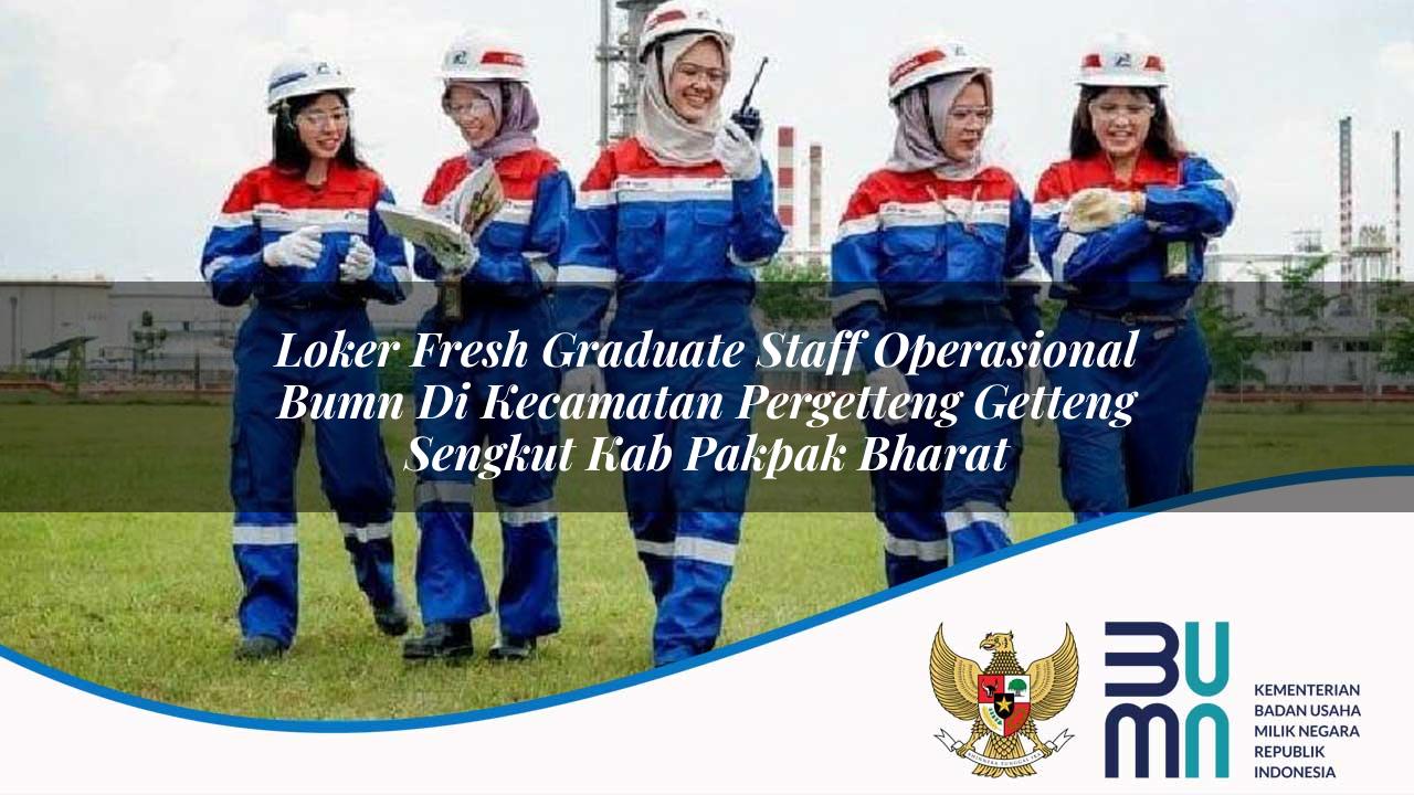 Loker Fresh Graduate Staff Operasional BUMN di Kecamatan Pergetteng Getteng Sengkut, Kab. Pakpak Bharat