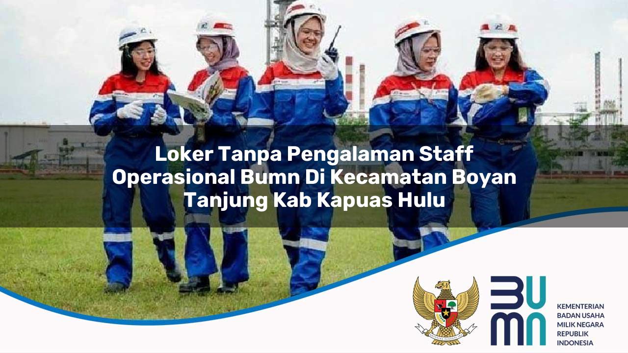 Loker Tanpa Pengalaman Staff Operasional BUMN di Kecamatan Boyan Tanjung, Kab. Kapuas Hulu