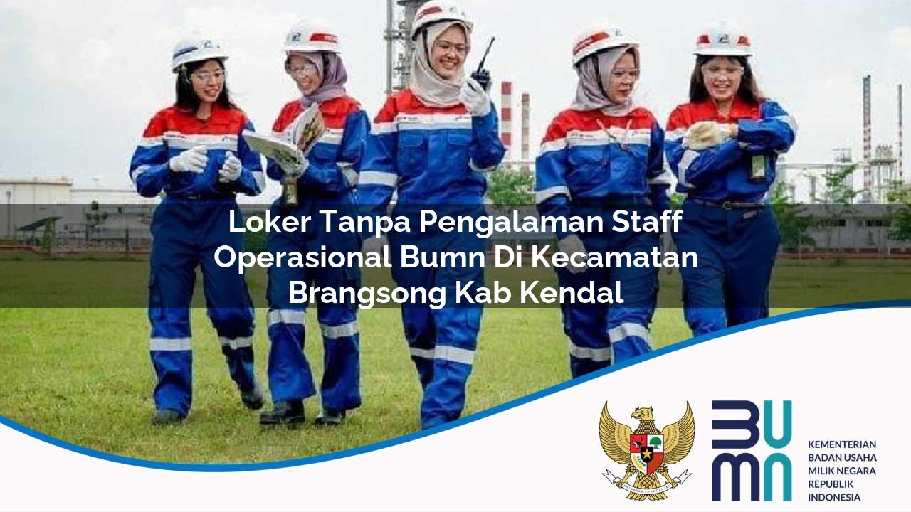 Loker Tanpa Pengalaman Staff Operasional BUMN di Kecamatan Brangsong, Kab. Kendal