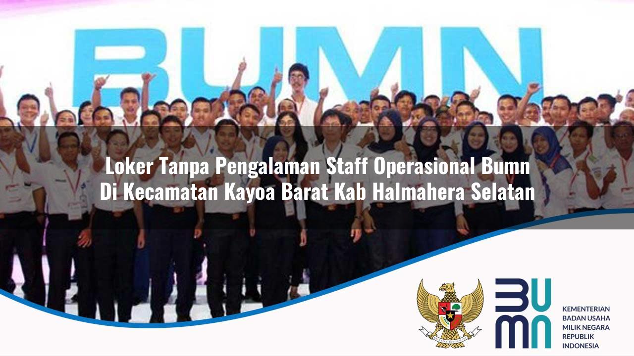Loker Tanpa Pengalaman Staff Operasional BUMN di Kecamatan Kayoa Barat, Kab. Halmahera Selatan
