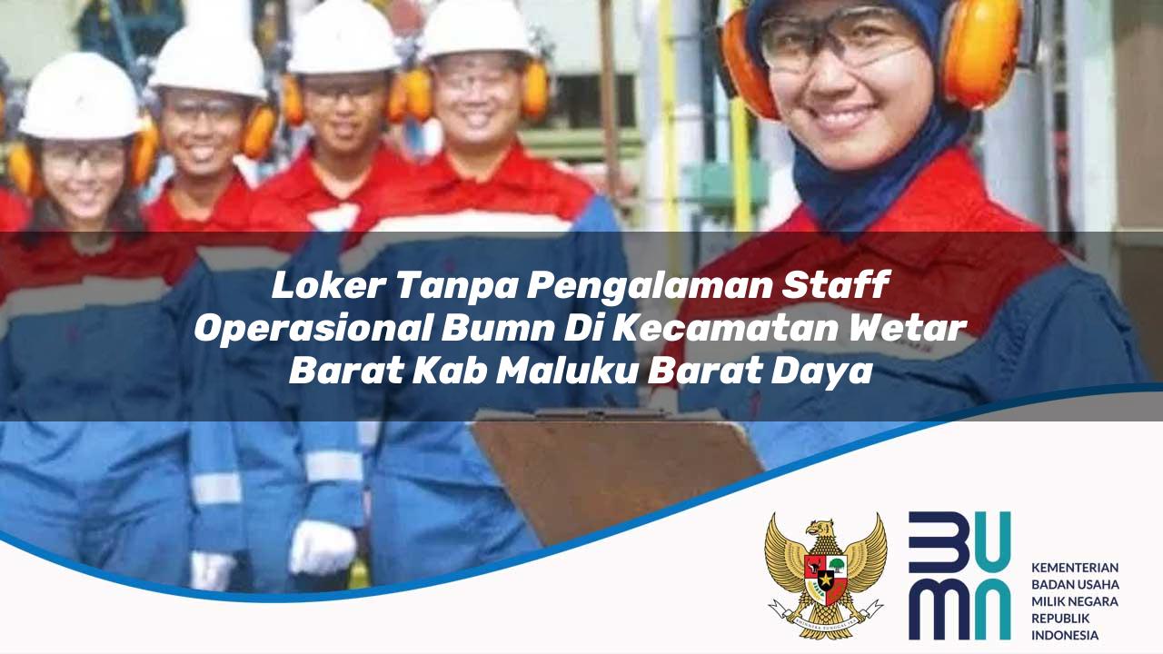 Loker Tanpa Pengalaman Staff Operasional BUMN di Kecamatan Wetar Barat, Kab. Maluku Barat Daya