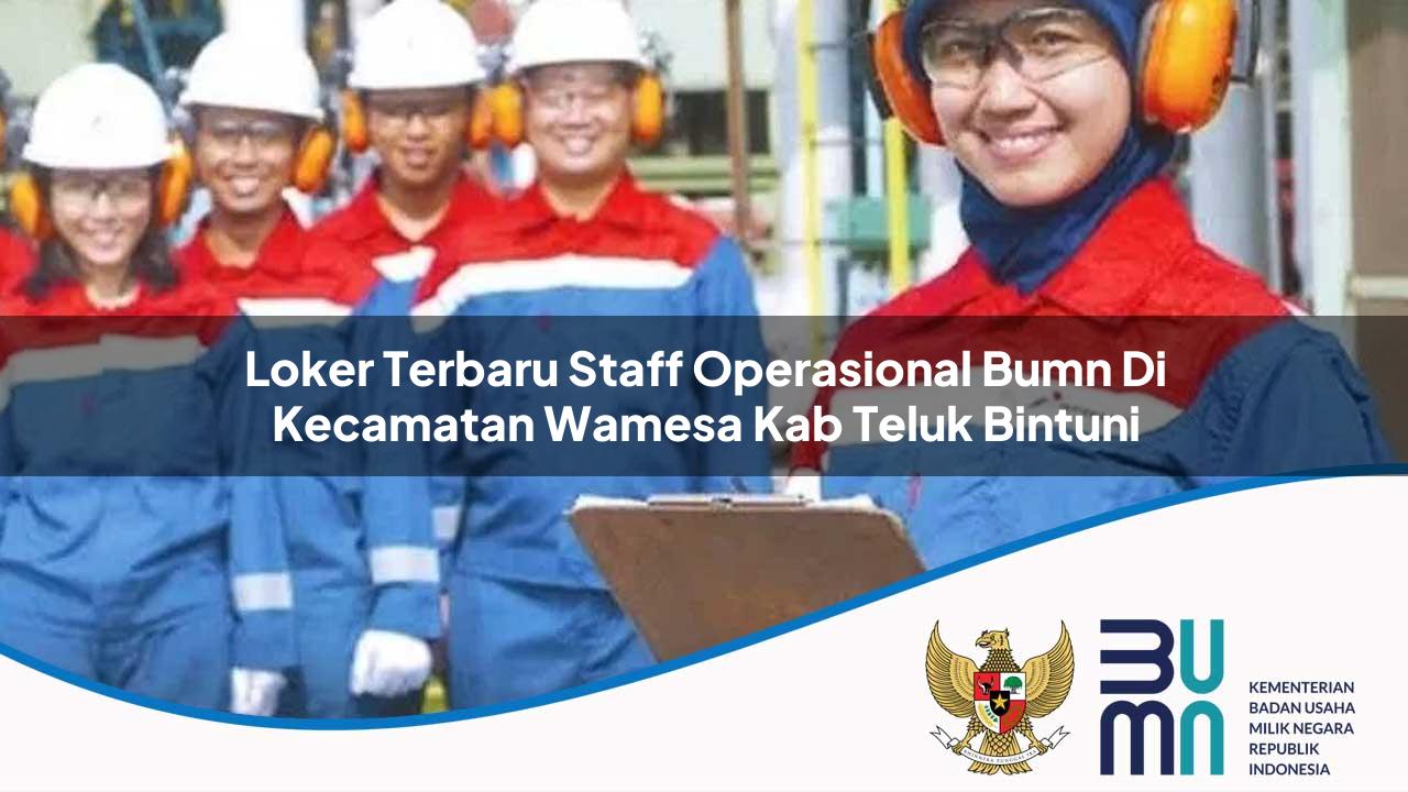 Loker Terbaru Staff Operasional BUMN di Kecamatan Wamesa, Kab. Teluk Bintuni