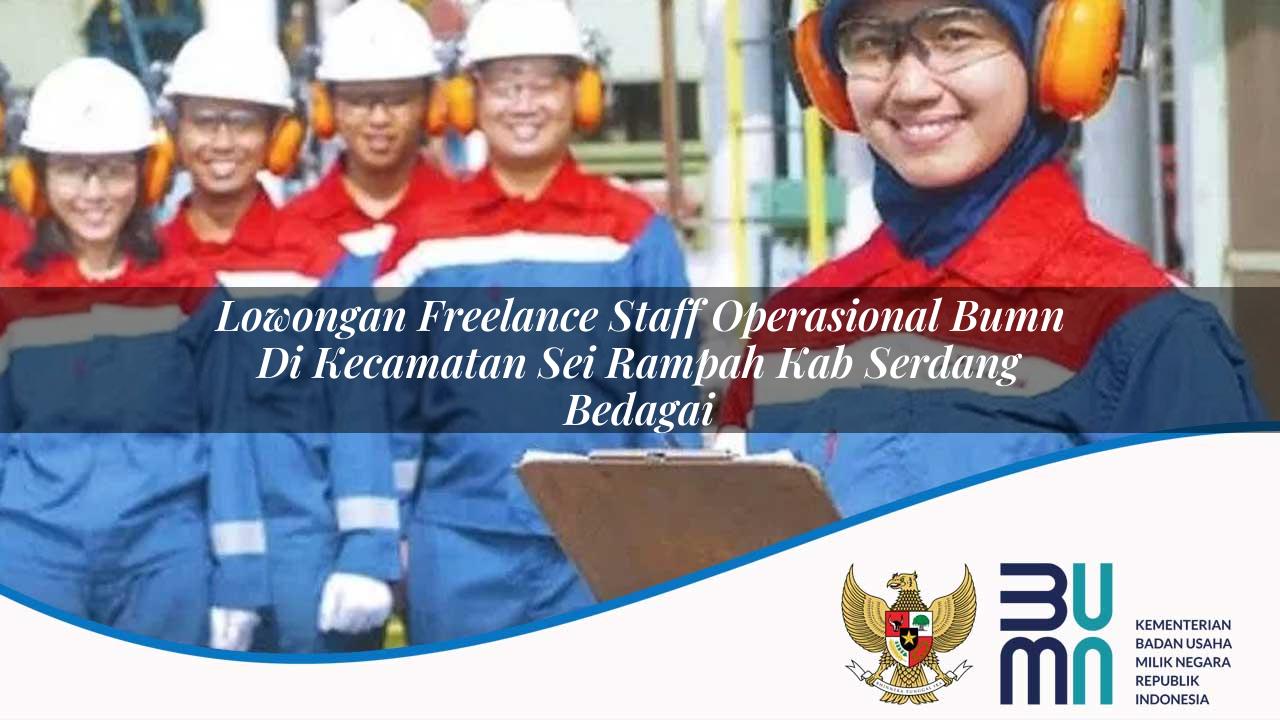 Lowongan Freelance Staff Operasional BUMN di Kecamatan Sei Rampah, Kab. Serdang Bedagai