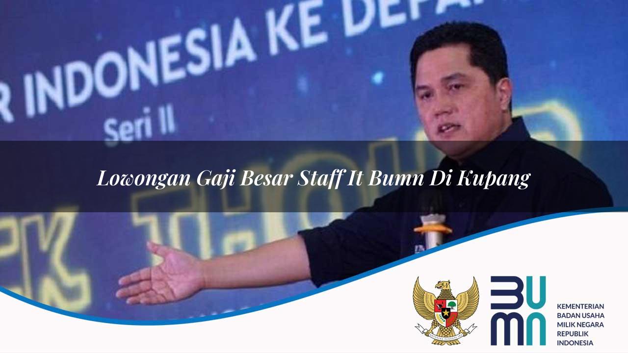 Lowongan Gaji Besar Staff IT BUMN di Kupang 2025