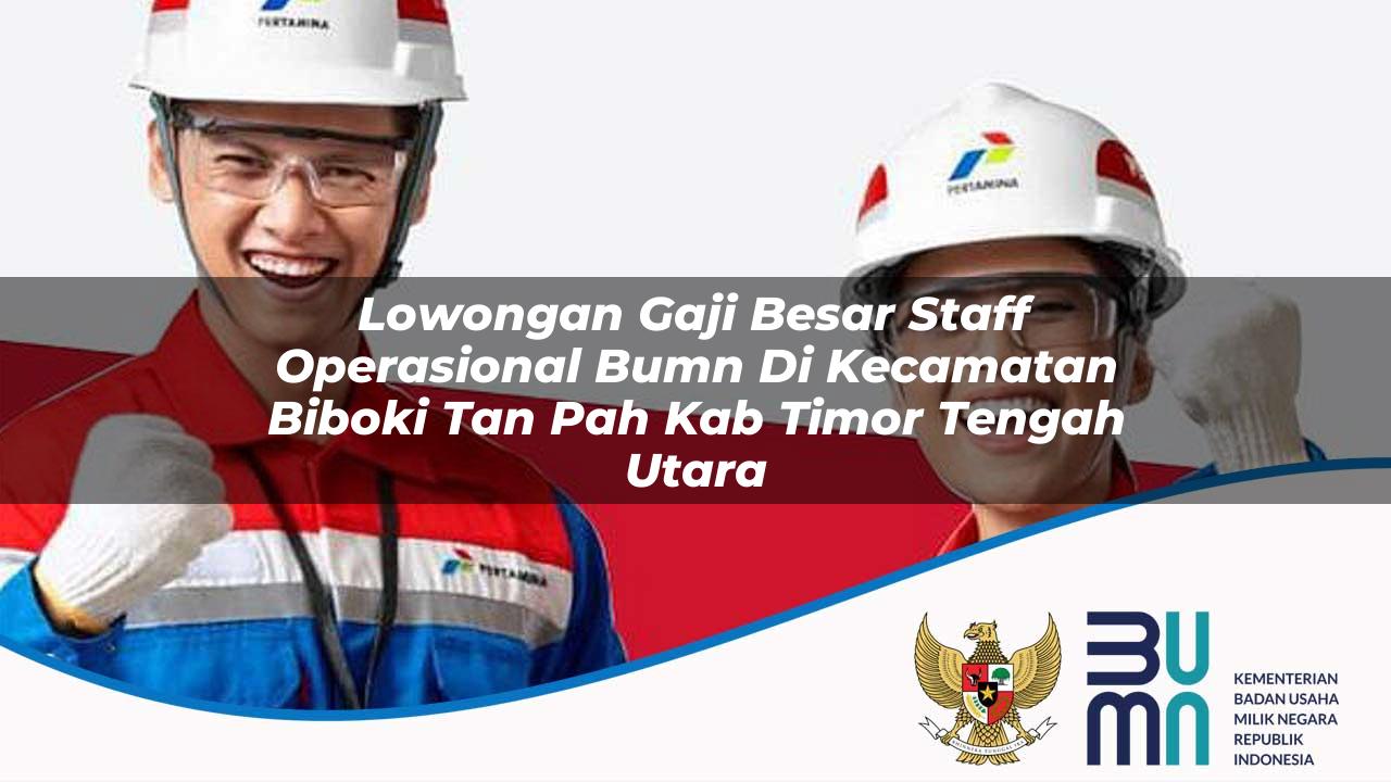 Lowongan Gaji Besar Staff Operasional BUMN di Kecamatan Biboki Tan Pah, Kab. Timor Tengah Utara