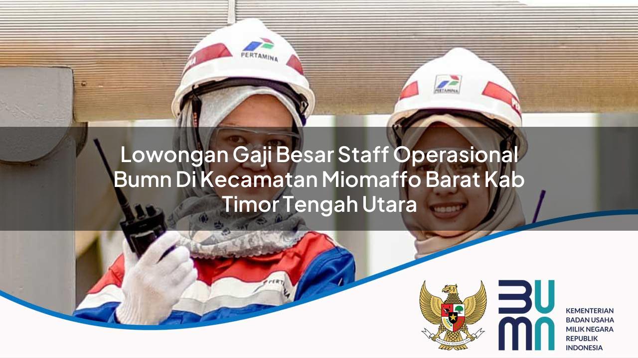 Lowongan Gaji Besar Staff Operasional BUMN di Kecamatan Miomaffo Barat, Kab. Timor Tengah Utara