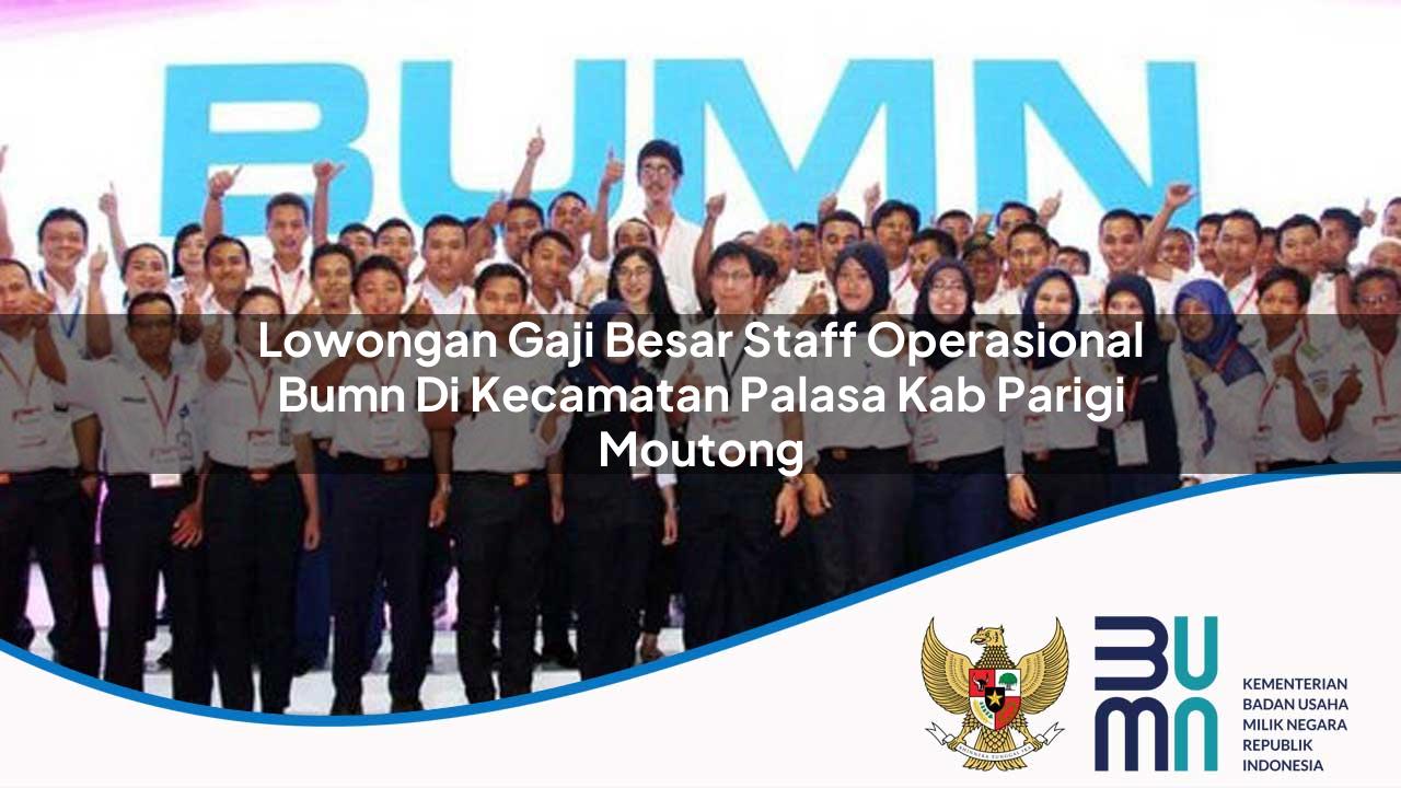 Lowongan Gaji Besar Staff Operasional BUMN di Kecamatan Palasa, Kab. Parigi Moutong