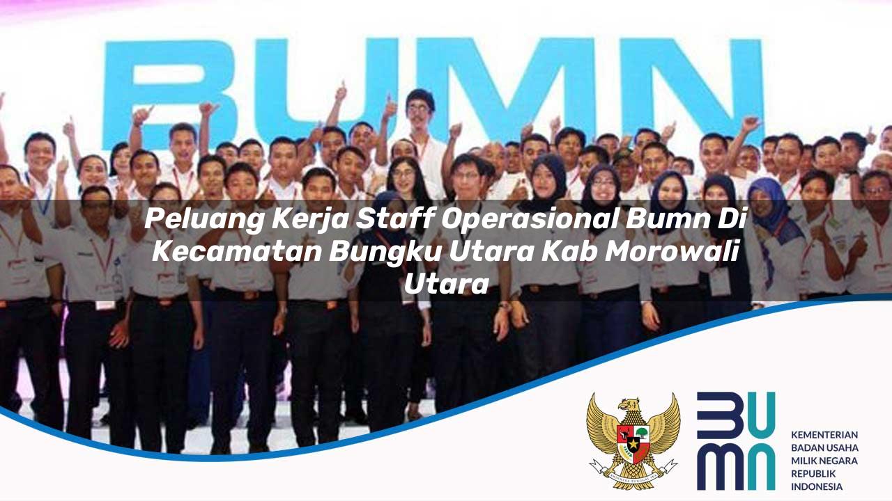 Peluang Kerja Staff Operasional BUMN di Kecamatan Bungku Utara, Kab. Morowali Utara
