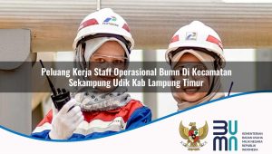 Peluang Kerja Staff Operasional BUMN di Kecamatan Sekampung Udik, Kab. Lampung Timur