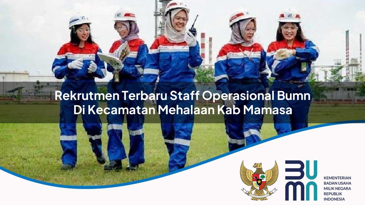 Rekrutmen Terbaru Staff Operasional BUMN di Kecamatan Mehalaan, Kab. Mamasa
