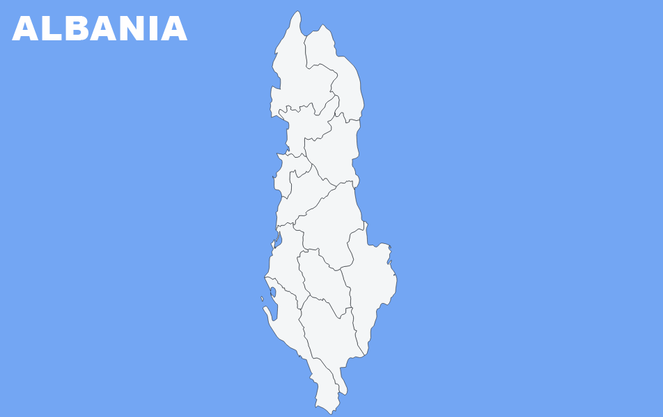 Albania Blank Map Chart
