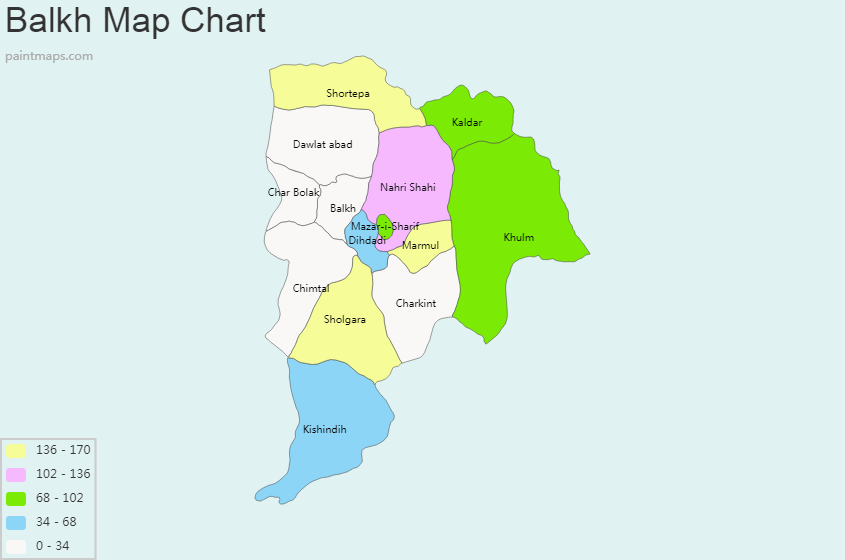 Balkh Map Chart Blank Image