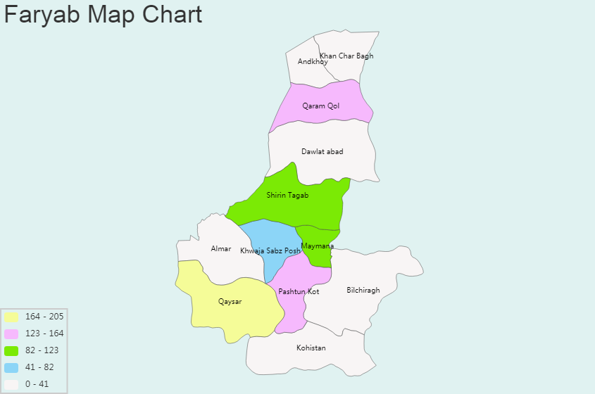 Faryab Map Chart and Blank Image
