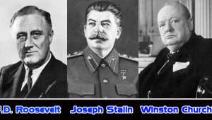 Franklin Delano Roosevelt Joseph Stalin dan Winston Churchill