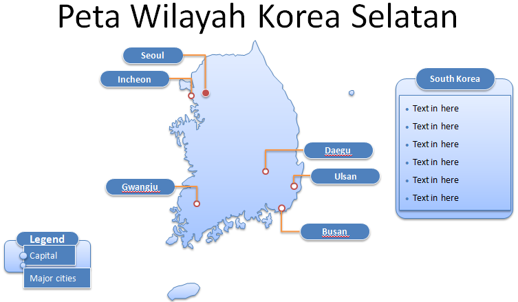 Template PPT Peta Korea Selatan