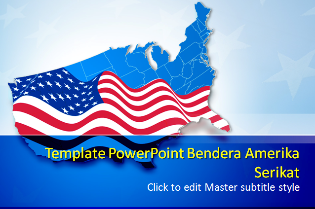 Template PowerPoint Bendera Amerika Serikat