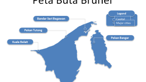Slide 1 Template PowerPoint Peta Brunei Gratis