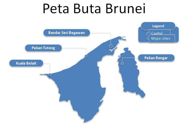 Template PowerPoint Peta Brunei Gratis